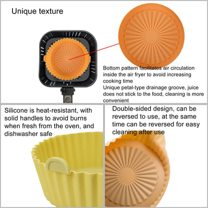 Large Air Fryer Silicone Liner Reusable Silicone Baking Pan for 8.5 to 10 Inch Air Fryers