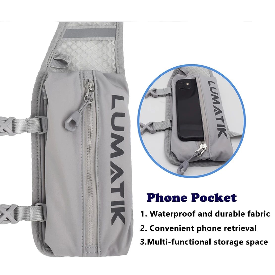 LUMATIK Ultralight Hydration Backpack Trail Running Water Pack for Hiking and Cycling