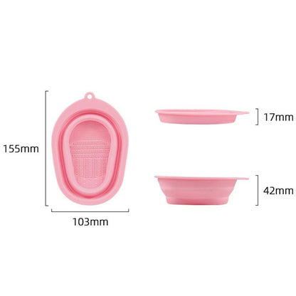 Silicone Makeup Brush Cleaner Pad with Foldable Design for Brushes and Beauty Puffs