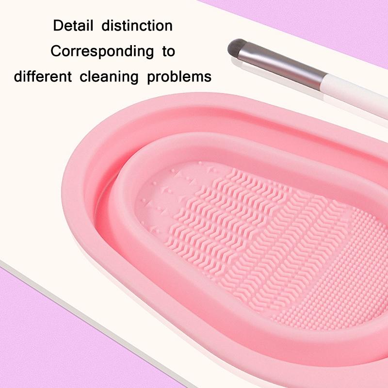 Silicone Makeup Brush Cleaner Pad with Foldable Design for Brushes and Beauty Puffs