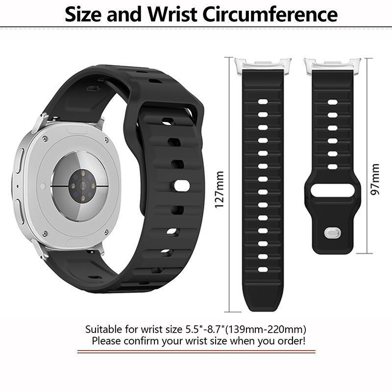 Samsung Galaxy Watch8 Classic Silicone Watch Band Wave Texture Adjustable Sport Strap