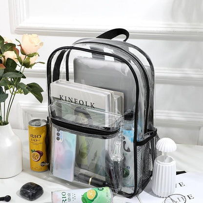 Clear Waterproof Travel Backpack Large Capacity Transparent Backpack for Sports, Stadium & Daily Use