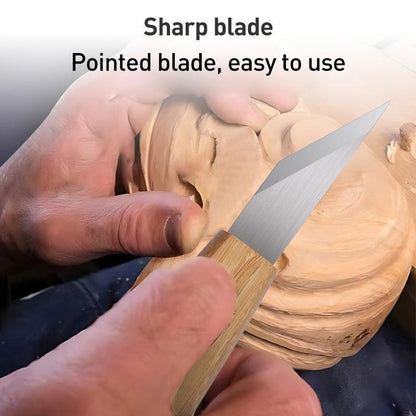 Long Blade Wood Carving Knife with Walnut Handle Precision Whittling Knife