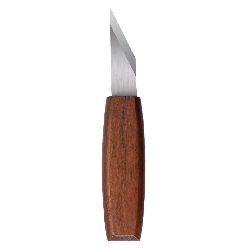 Long Blade Wood Carving Knife with Walnut Handle Precision Whittling Knife