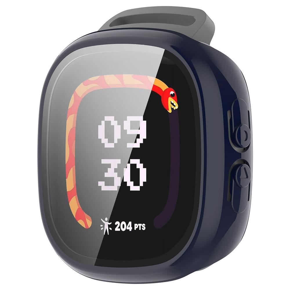 For Fitbit Ace LTE Protective Case with Tempered Glass Screen Protector PC Full Coverage Cover