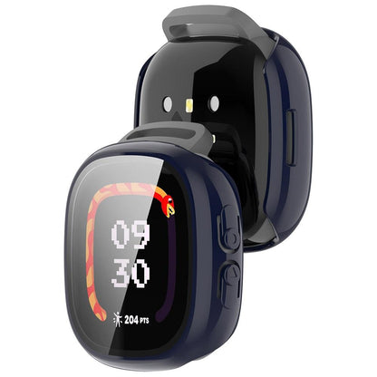 For Fitbit Ace LTE Protective Case with Tempered Glass Screen Protector PC Full Coverage Cover