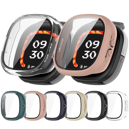 For Fitbit Ace LTE Protective Case with Tempered Glass Screen Protector PC Full Coverage Cover