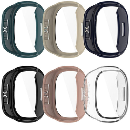 For Fitbit Ace LTE Protective Case with Tempered Glass Screen Protector PC Full Coverage Cover