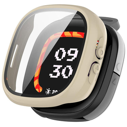 For Fitbit Ace LTE Protective Case with Tempered Glass Screen Protector PC Full Coverage Cover