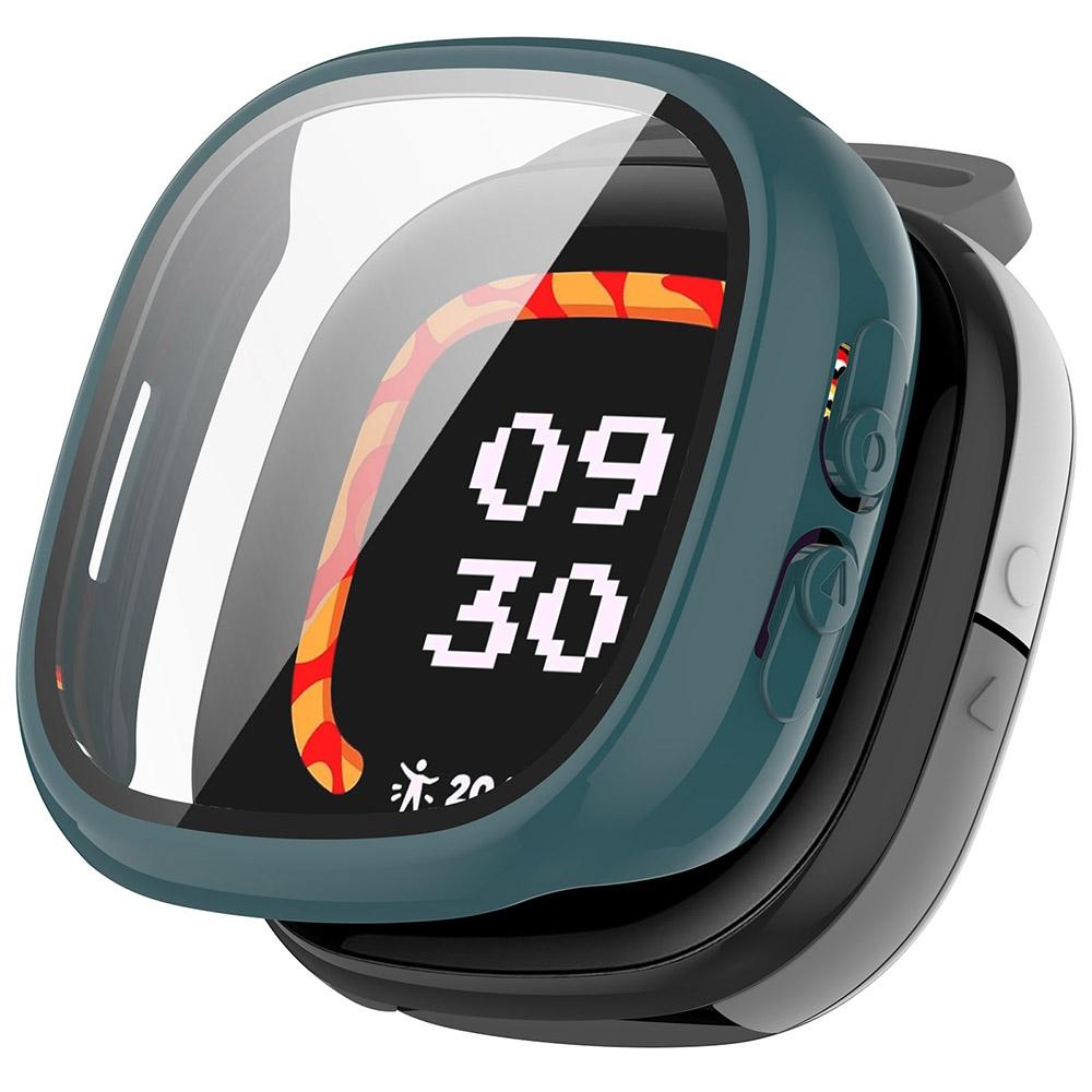 For Fitbit Ace LTE Protective Case with Tempered Glass Screen Protector PC Full Coverage Cover