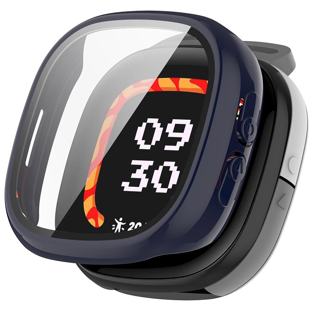 For Fitbit Ace LTE Protective Case with Tempered Glass Screen Protector PC Full Coverage Cover