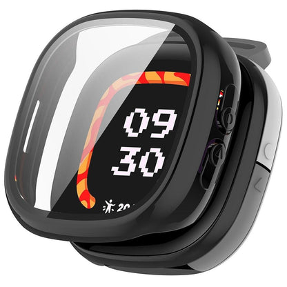 For Fitbit Ace LTE Protective Case with Tempered Glass Screen Protector PC Full Coverage Cover
