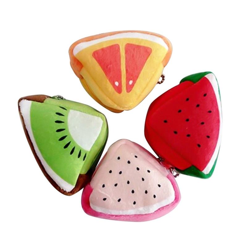 Cute Plush Fruit Coin Purse Zipper Wallet Mini Kawaii Change Pouch for Girls