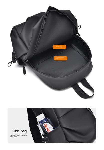 Leather Backpack for Men Waterproof PU Travel & Commuter Backpack