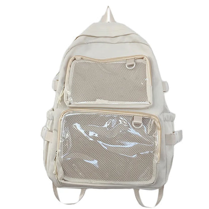 Large Capacity Ita Backpack with Dual Clear Display Pockets for Laptop, Pins & Everyday Travel