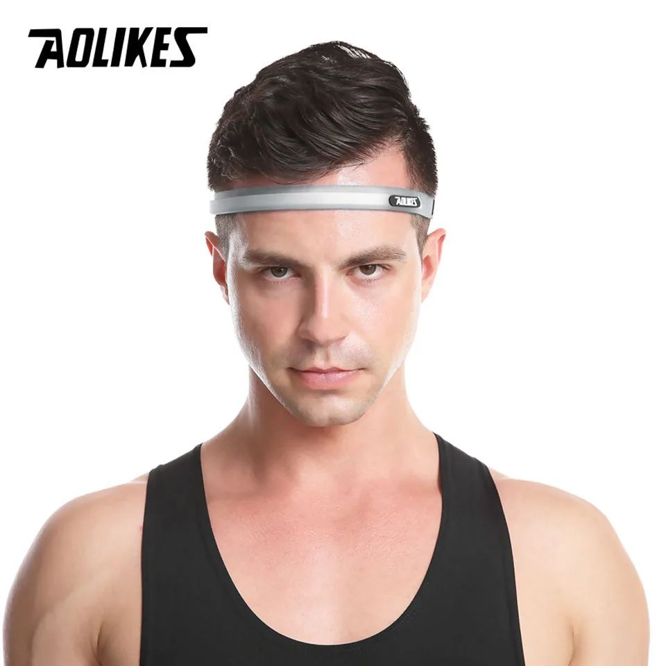 AOLIKES Silicone Sweatband Sports Headband for Running Yoga Cycling Tennis and Fitness