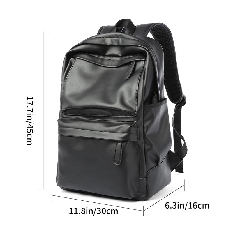 Urban Voyager PU Leather Backpack for Men with Laptop Sleeve back to school backpack