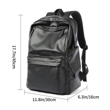 Urban Voyager PU Leather Backpack for Men with Laptop Sleeve back to school backpack
