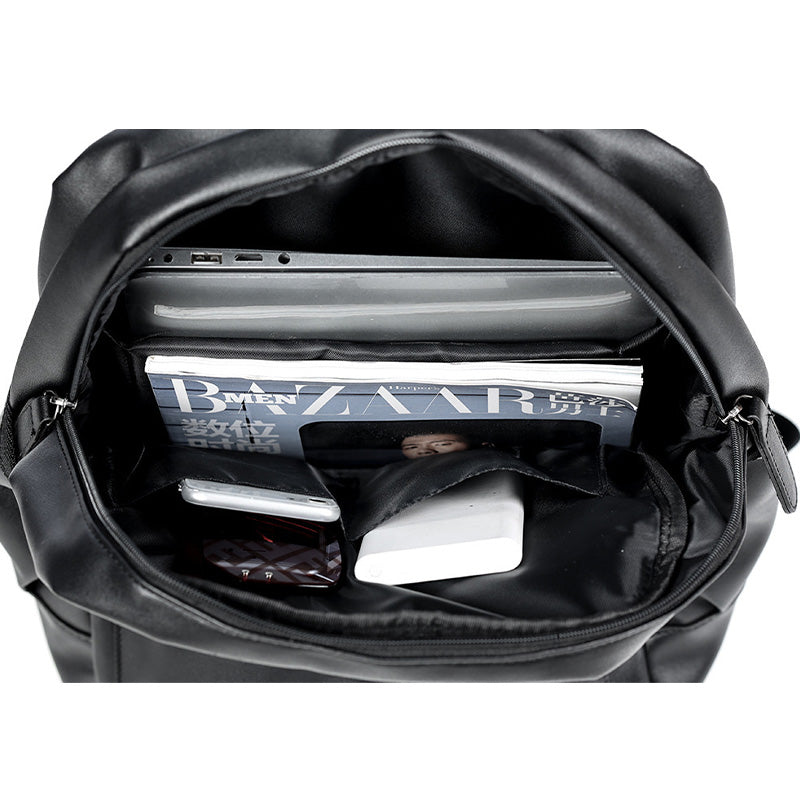 Urban Voyager PU Leather Backpack for Men with Laptop Sleeve back to school backpack