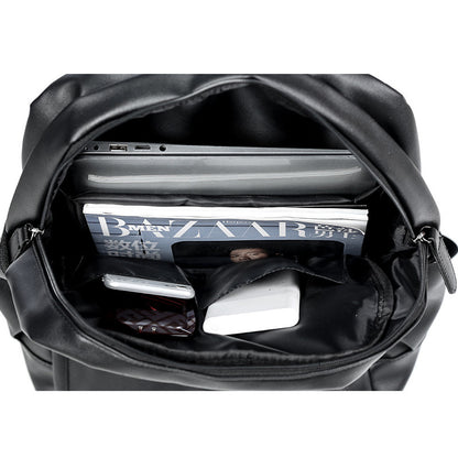 Urban Voyager PU Leather Backpack for Men with Laptop Sleeve back to school backpack