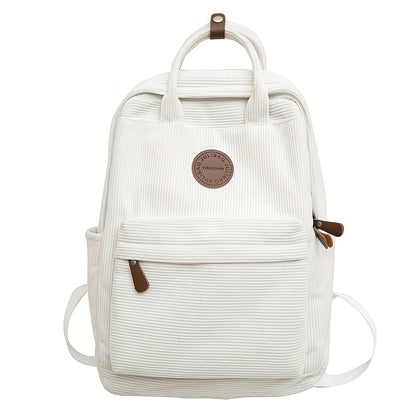 Casual Corduroy School Backpack with 14-Inch Laptop Compartment for Teens, College & Daily Travel | back to school backp