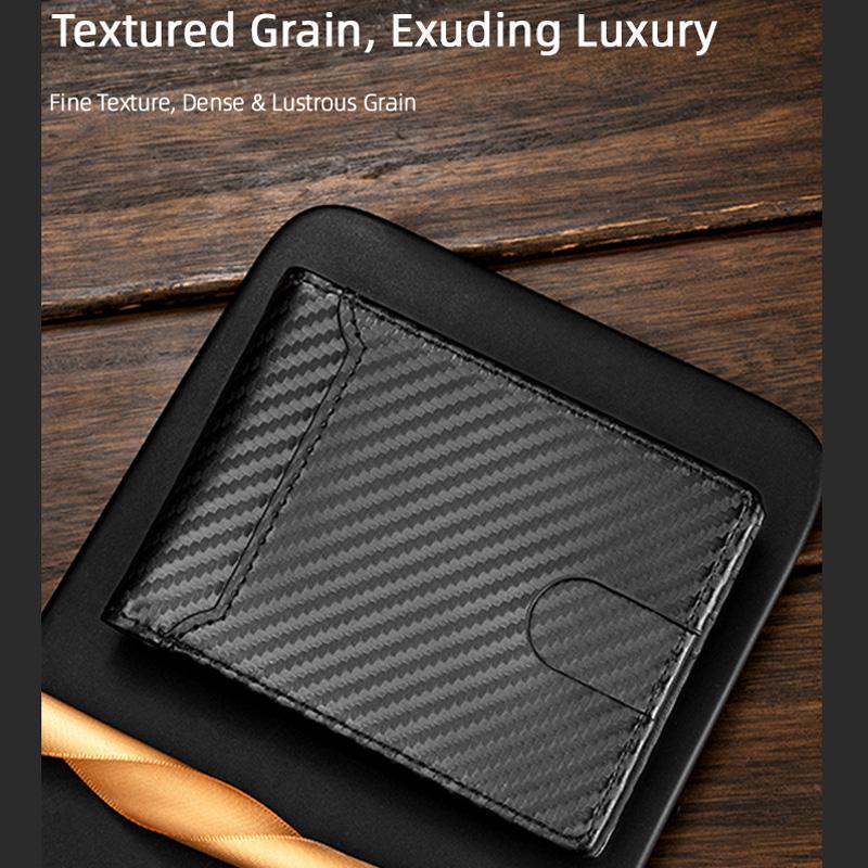 Carbon Fiber Minimalist Wallet for Men Slim Bifold Wallet with Multi Card Holder