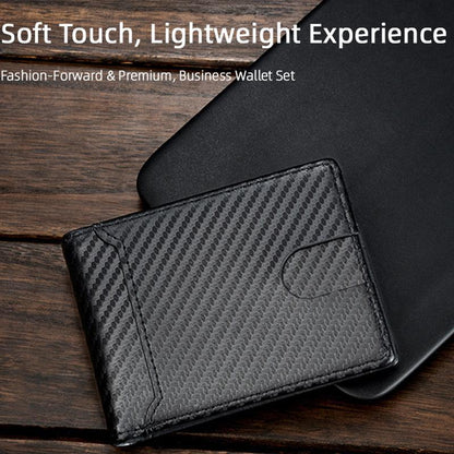 Carbon Fiber Minimalist Wallet for Men Slim Bifold Wallet with Multi Card Holder