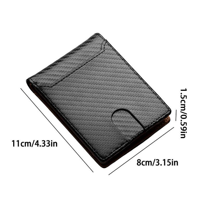 Carbon Fiber Minimalist Wallet for Men Slim Bifold Wallet with Multi Card Holder