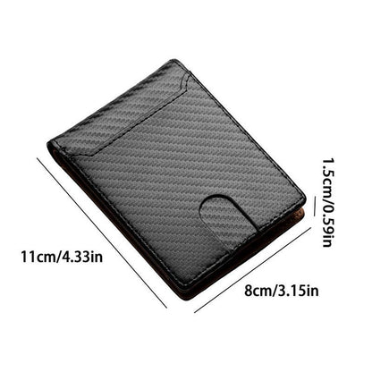 Carbon Fiber Minimalist Wallet for Men Slim Bifold Wallet with Multi Card Holder
