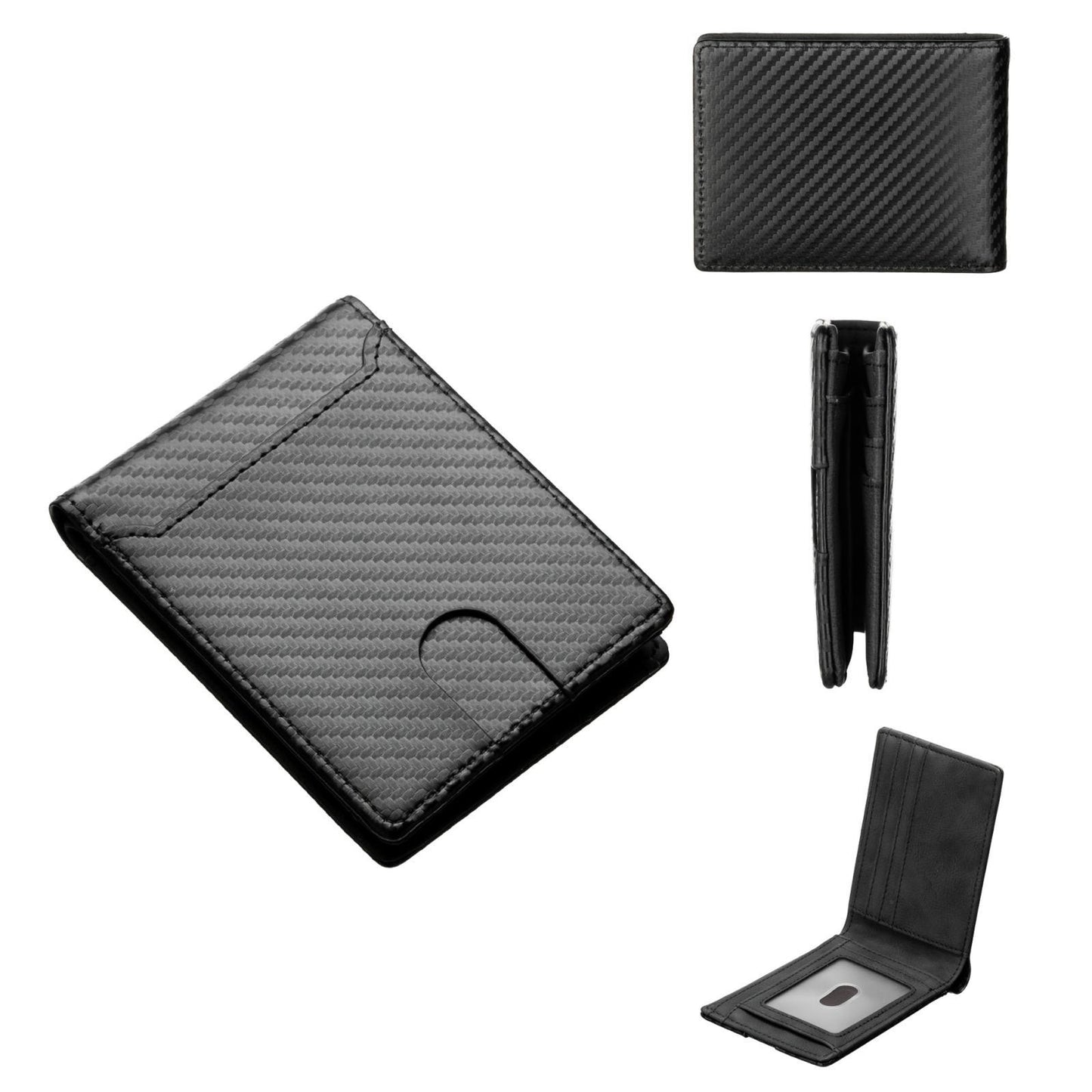 Carbon Fiber Minimalist Wallet for Men Slim Bifold Wallet with Multi Card Holder