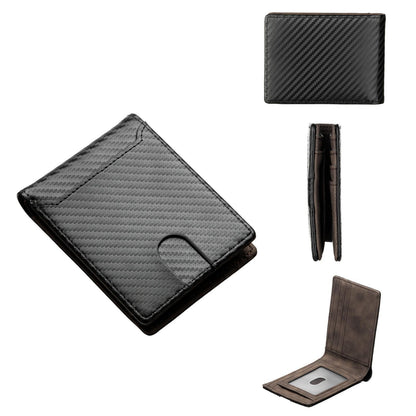 Carbon Fiber Minimalist Wallet for Men Slim Bifold Wallet with Multi Card Holder