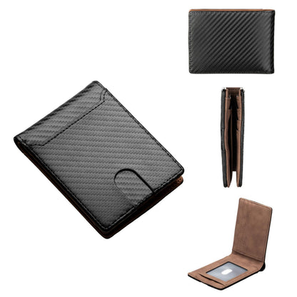 Carbon Fiber Minimalist Wallet for Men Slim Bifold Wallet with Multi Card Holder