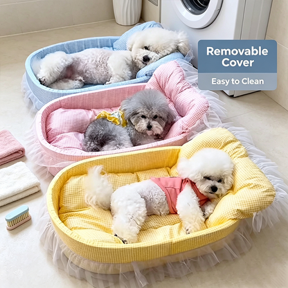 Princess Pet Bed Sofa Cushion for Cats & Small Dogs Soft All Season Pet Sofa Bed
