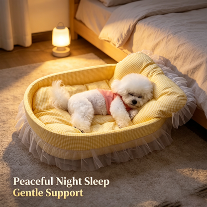 Princess Pet Bed Sofa Cushion for Cats & Small Dogs Soft All Season Pet Sofa Bed