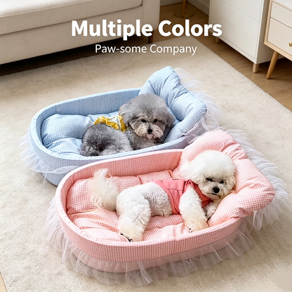 Princess Pet Bed Sofa Cushion for Cats & Small Dogs Soft All Season Pet Sofa Bed