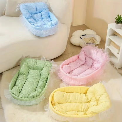 Princess Pet Bed Sofa Cushion for Cats & Small Dogs Soft All Season Pet Sofa Bed