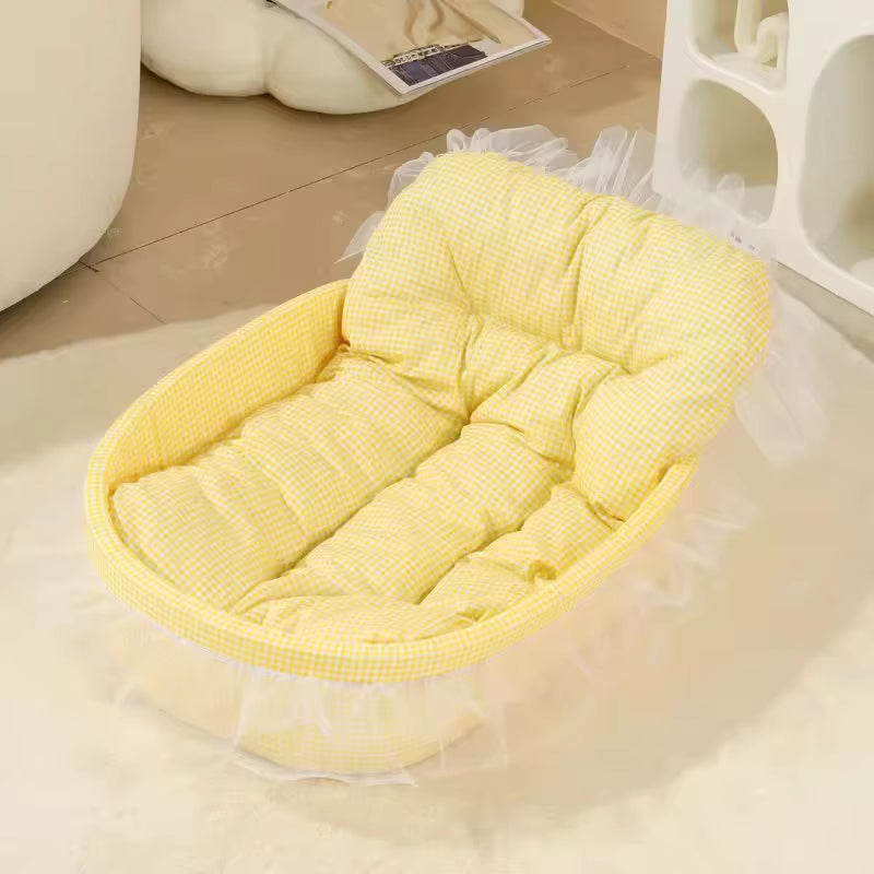 Princess Pet Bed Sofa Cushion for Cats & Small Dogs Soft All Season Pet Sofa Bed