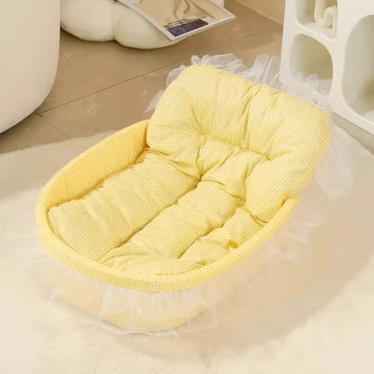 Princess Pet Bed Sofa Cushion for Cats & Small Dogs Soft All Season Pet Sofa Bed