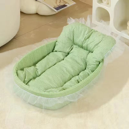 Princess Pet Bed Sofa Cushion for Cats & Small Dogs Soft All Season Pet Sofa Bed