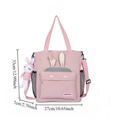 Large Capacity Crossbody Bag for Students, Cute Student Shoulder Bag, Multifunctional College Messenger Bag