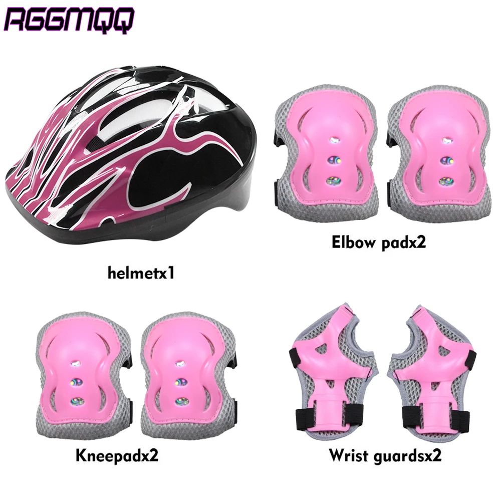 Kids Protective Gear Set 6PCS Knee Elbow Pads with Wrist Guards for Cycling Skating Scooter Riding