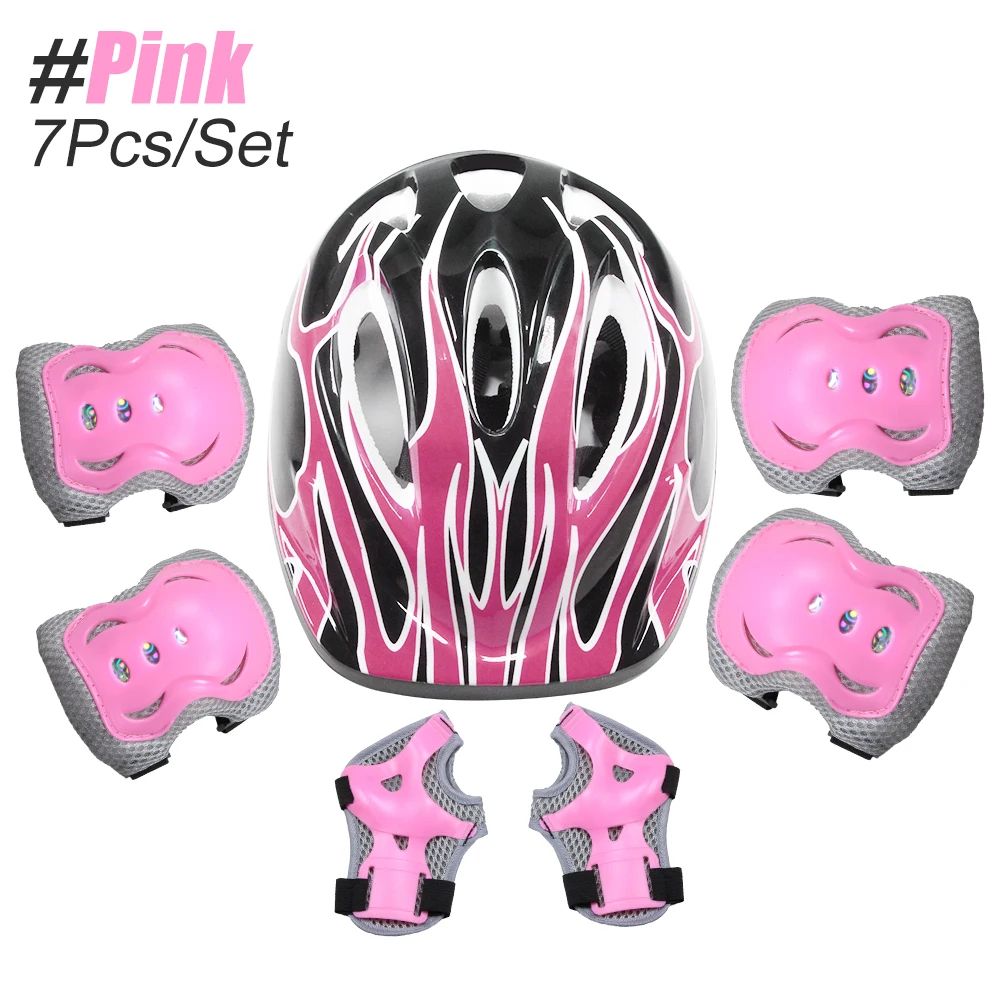 Kids Protective Gear Set 6PCS Knee Elbow Pads with Wrist Guards for Cycling Skating Scooter Riding