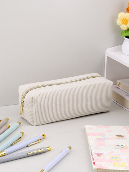 Spacious Solid Color Large Capacity Pencil Case and Stationery Organizer