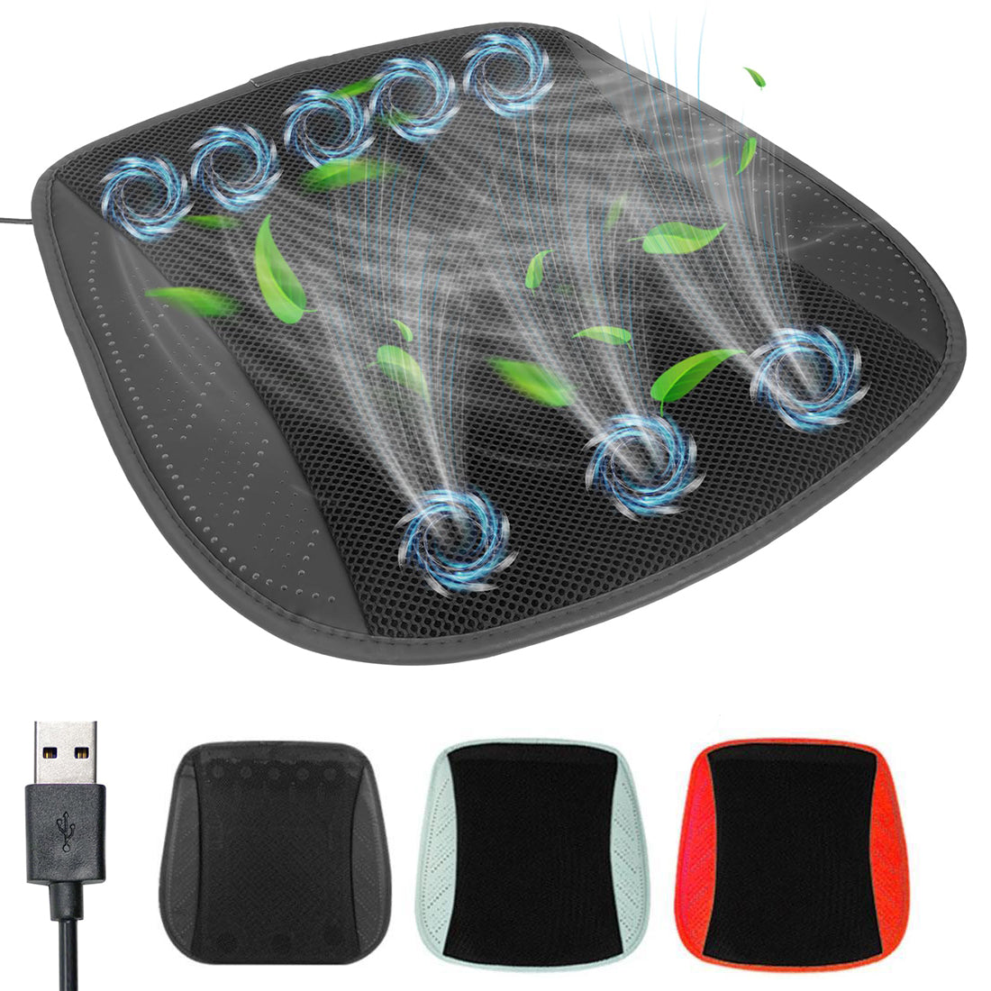 Car Cooling Seat Cushion with Fans USB Ventilated Seat Pad Speed Cooling for Cars
