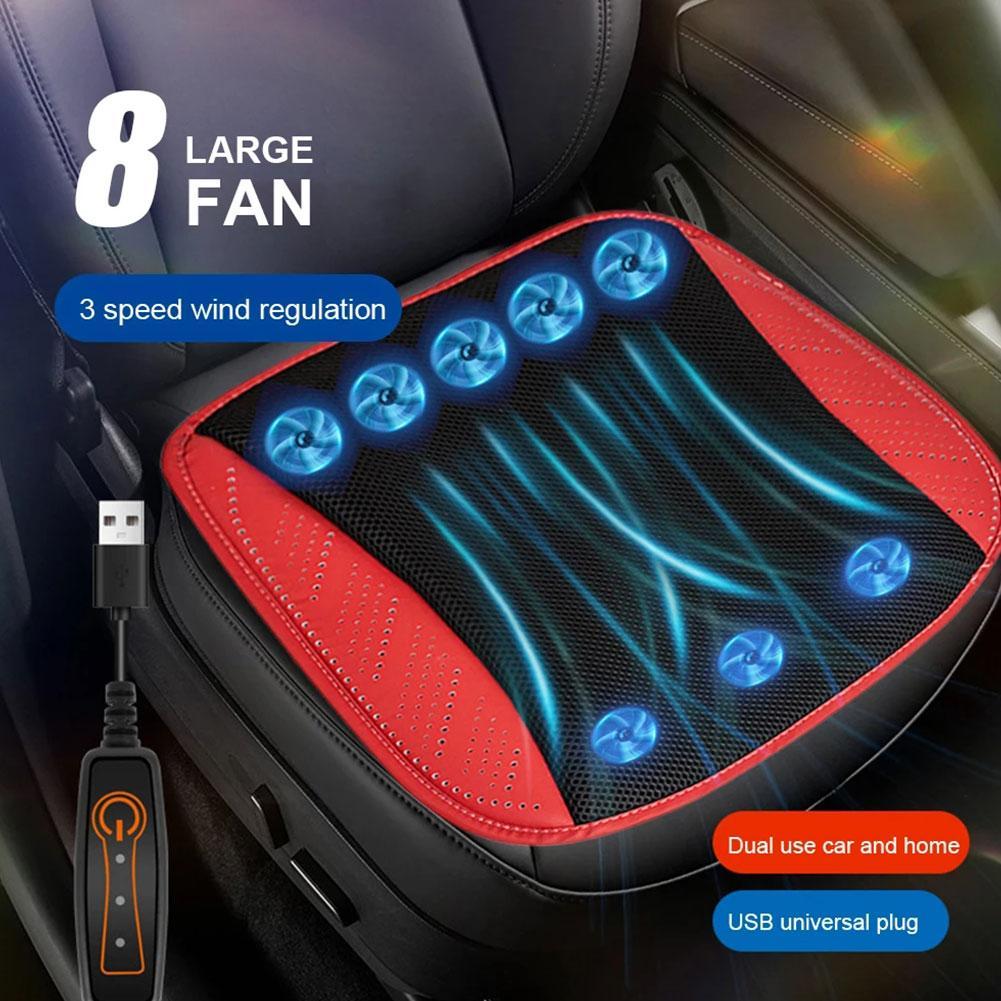 Car Cooling Seat Cushion with Fans USB Ventilated Seat Pad Speed Cooling for Cars