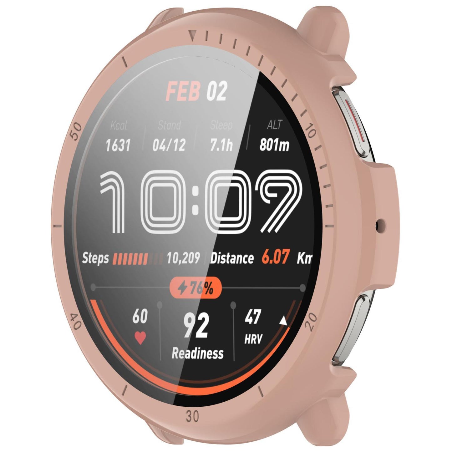 Amazfit Active 2 A2437 PC Watch Case with Tempered Glass Screen Protector Full Coverage