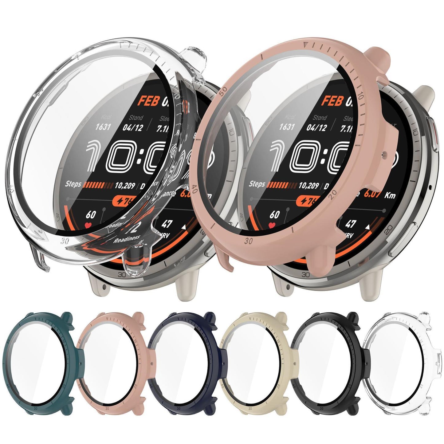 Amazfit Active 2 A2437 PC Watch Case with Tempered Glass Screen Protector Full Coverage
