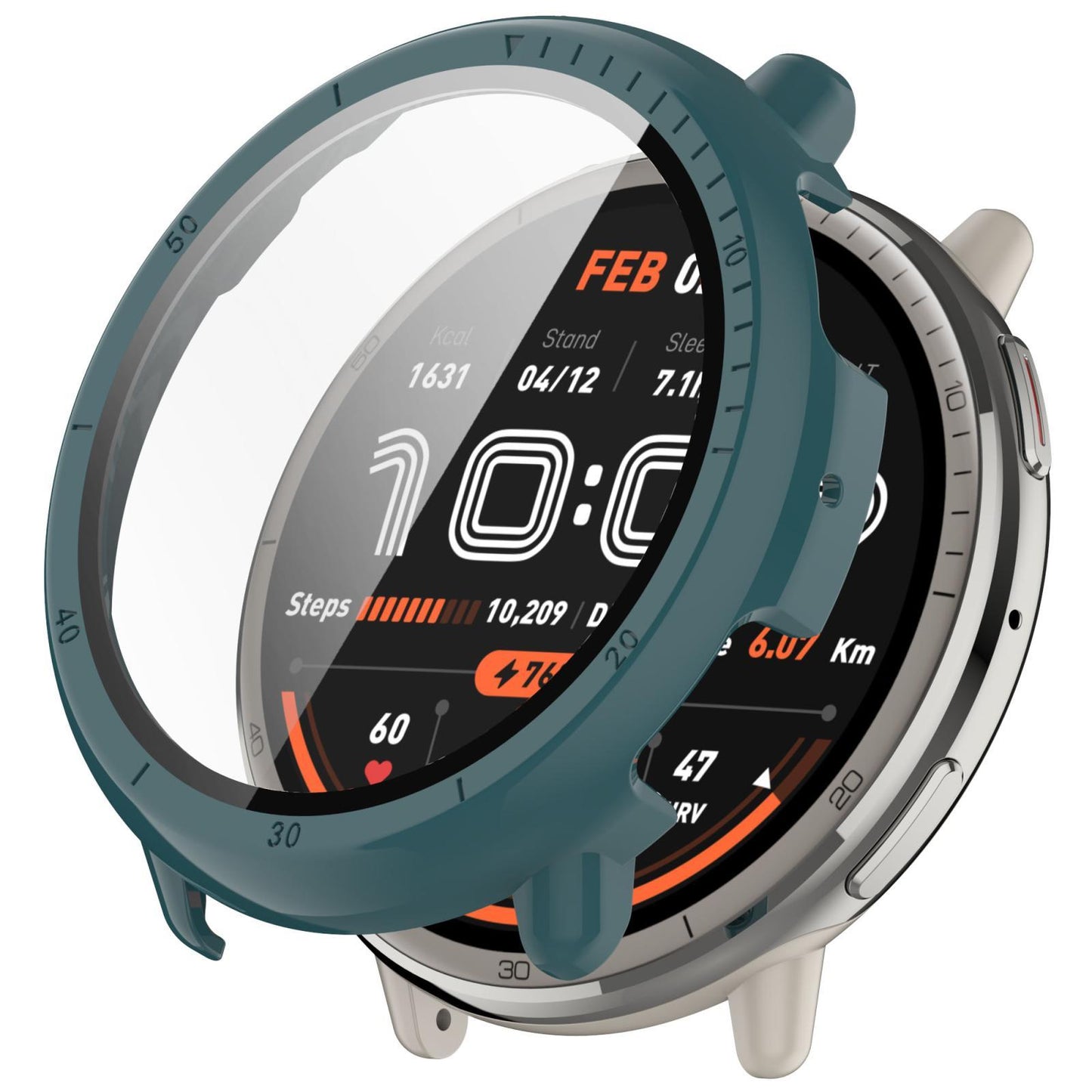 Amazfit Active 2 A2437 PC Watch Case with Tempered Glass Screen Protector Full Coverage