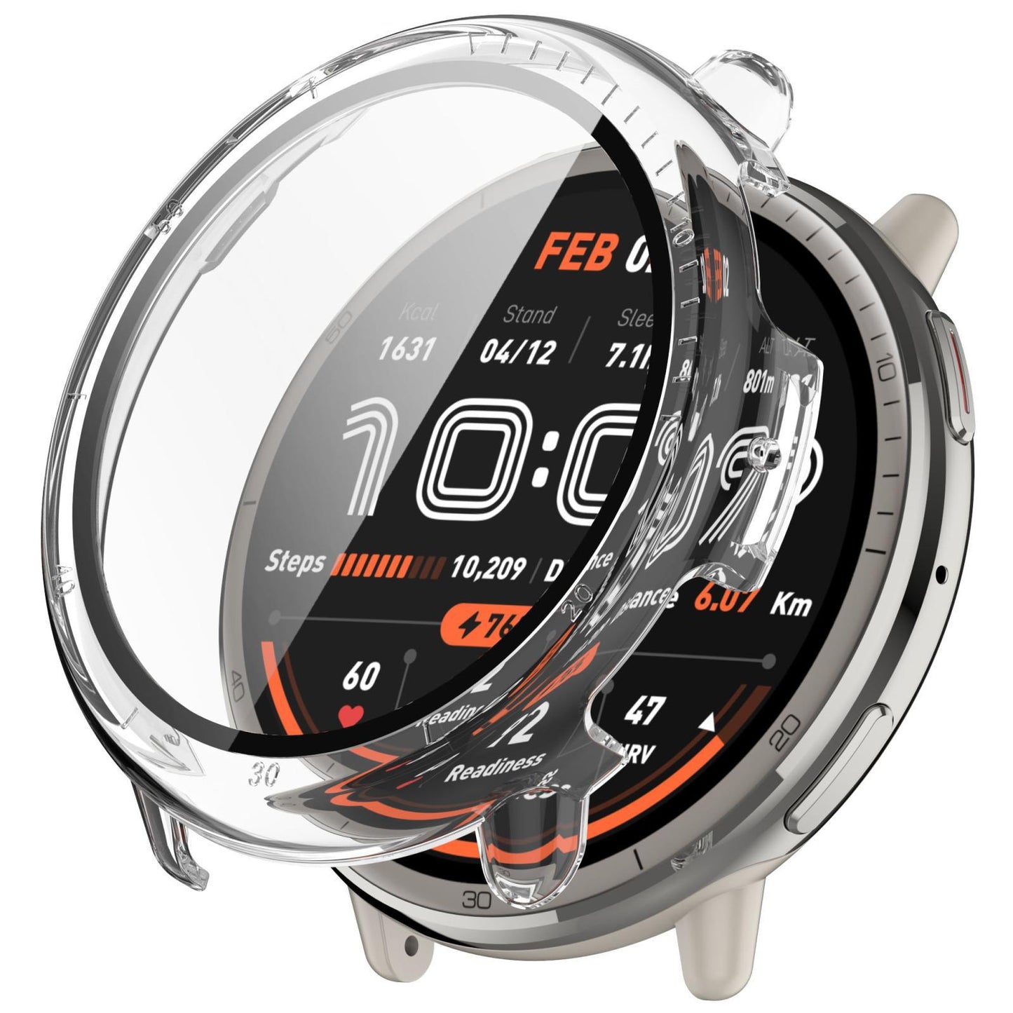 Amazfit Active 2 A2437 PC Watch Case with Tempered Glass Screen Protector Full Coverage