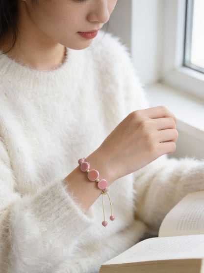Handmade Pink Ceramic Bracelet
